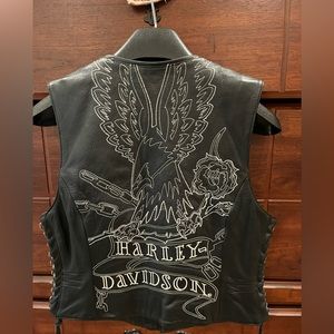 Soft leather Harley Davidson Vest.